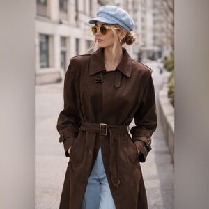 Vintage Chocolate Brown Trench Coat